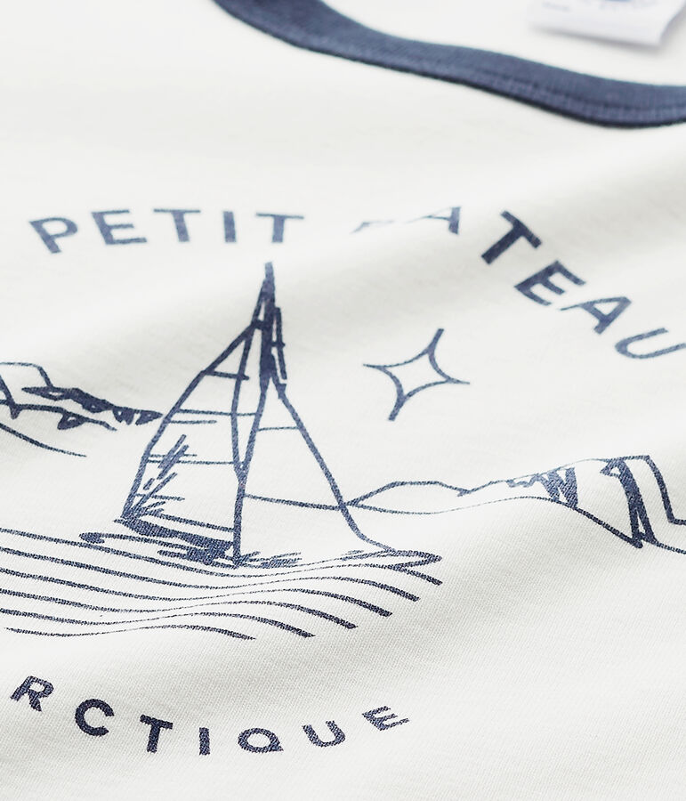 Boy's silkscreen print pyjamas blue/white/red