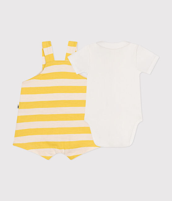 Babies' Slub Jersey Dungaree Set NECTAR yellow/AVALANCHE