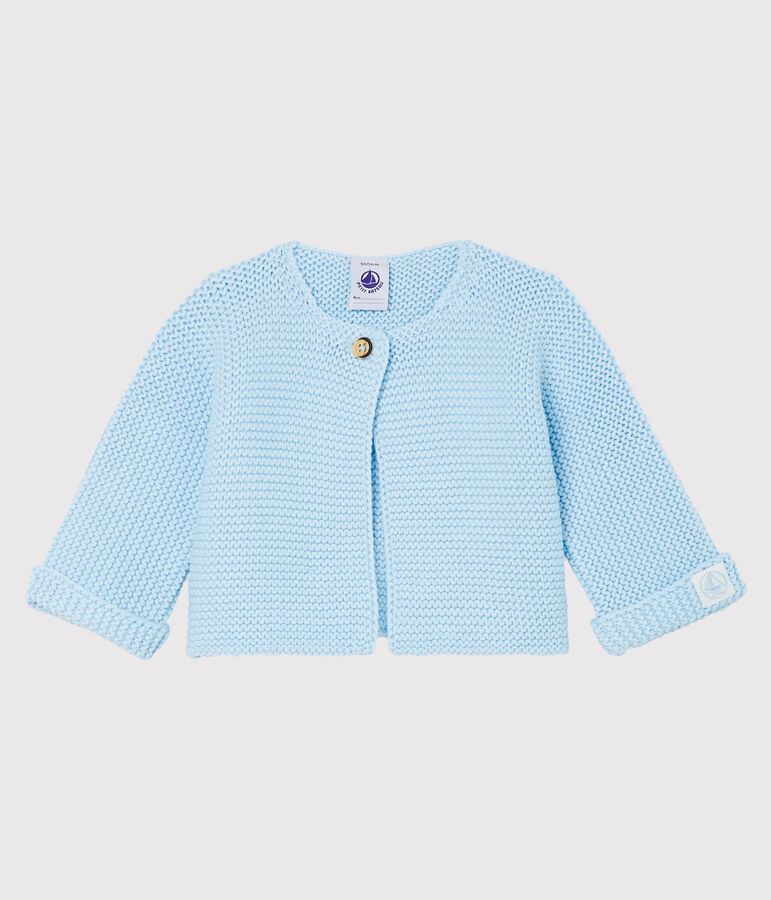 Babies' Cardigan Made Of 100% Cotton Knit blue