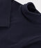 Babies' Long-Sleeved Roll Neck Cotton Bodysuit SMOKING blue