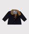 Babies' plain woollen cloth jacket SMOKING blue