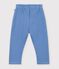 Babies' jogging bottoms in plain cotton blue