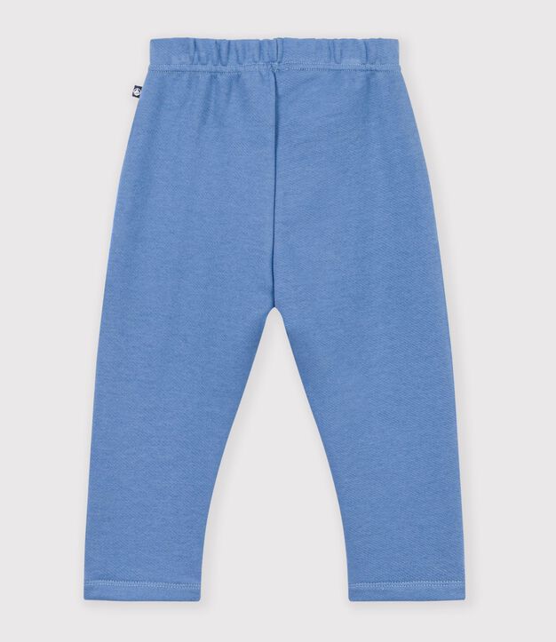 Babies' jogging bottoms in plain cotton blue