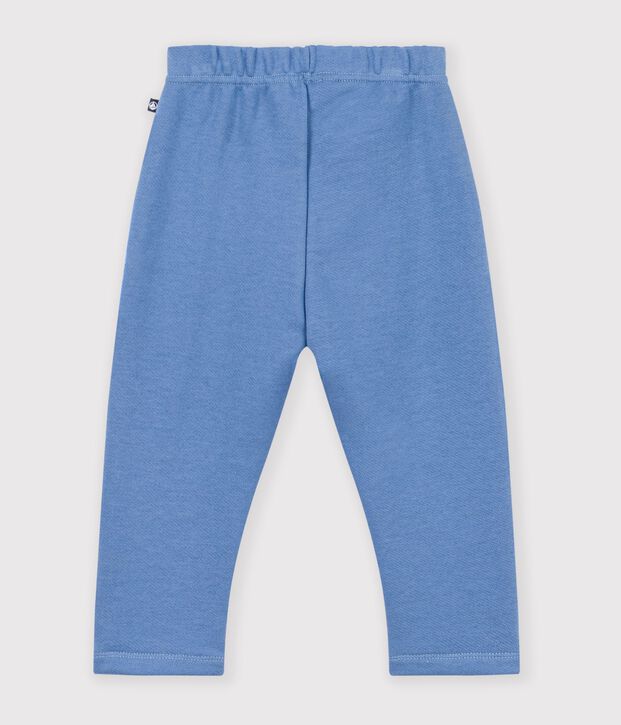 Babies' jogging bottoms in plain cotton blue