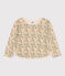 Girls' long-sleeved T-shirt in printed tube knit AVALANCHE white/MULTICO