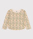 Girls' long-sleeved T-shirt in printed tube knit