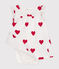 Babies' Organic Cotton Heart Print Dress With Bodysuit MARSHMALLOW white/TERKUIT red
