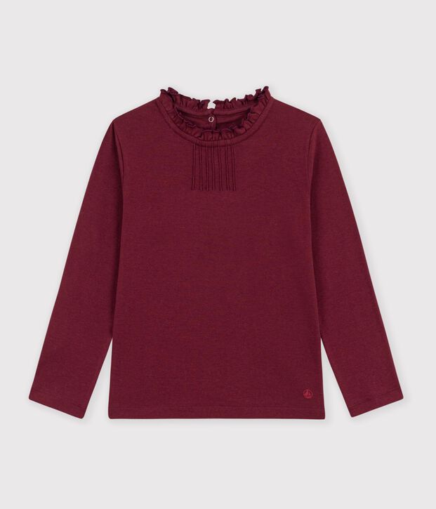 Children's long-sleeved plain T-shirt with a collar TRUFFE