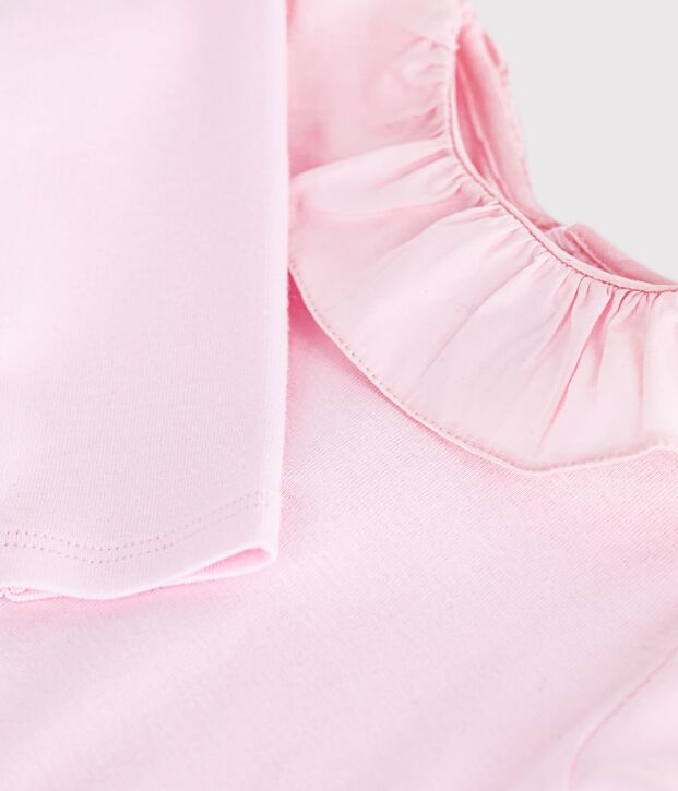 Babies' plain cotton body with a collar BARELY