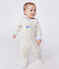 Babies' velour pyjama suit with a back opening MONTELIMAR CHINE beige