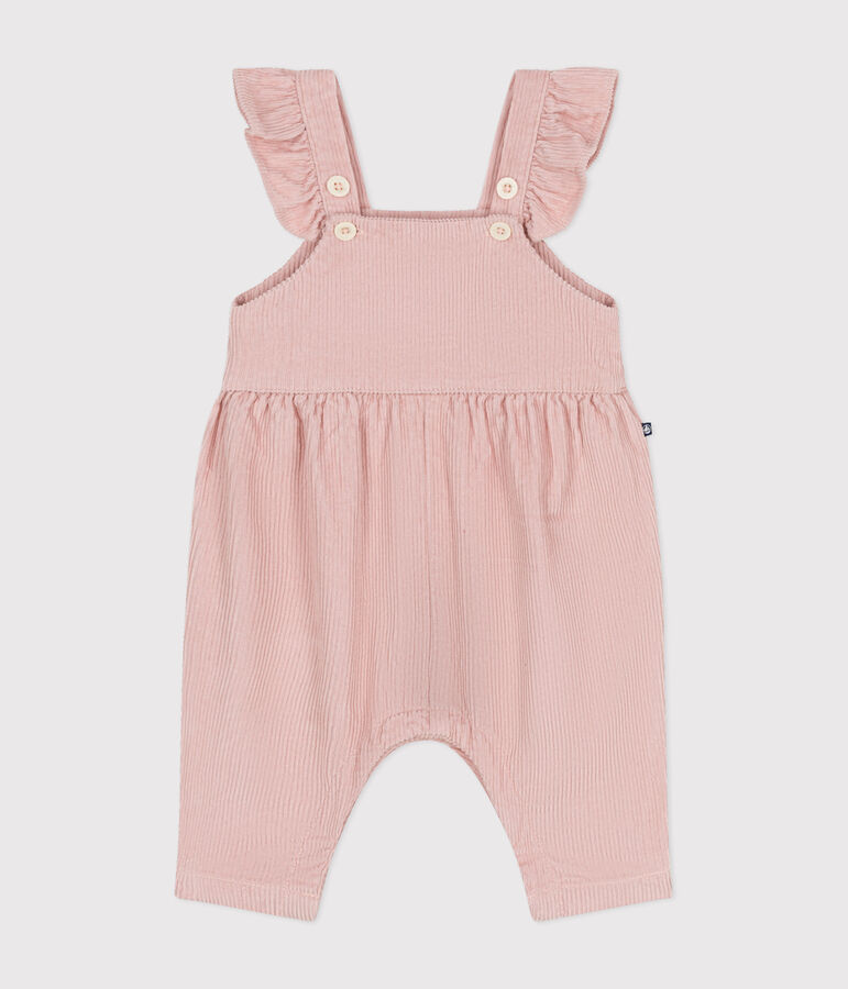 Babies' corduroy dungarees SALINE pink