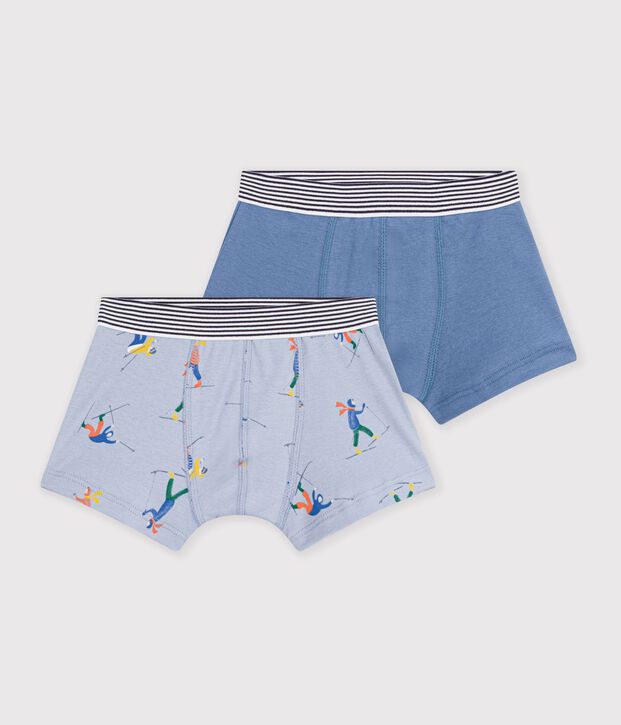 Pack of children's skier-print cotton boxers multicolor