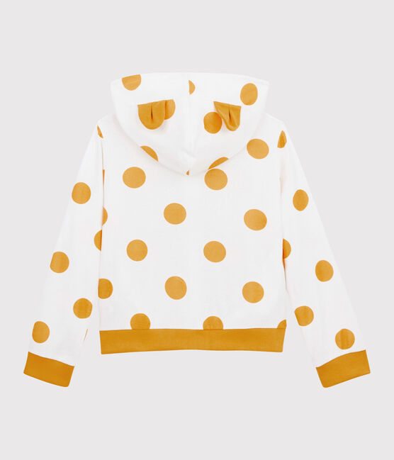 Girls' Hooded Sweatshirt MARSHMALLOW white/BOUDOR yellow