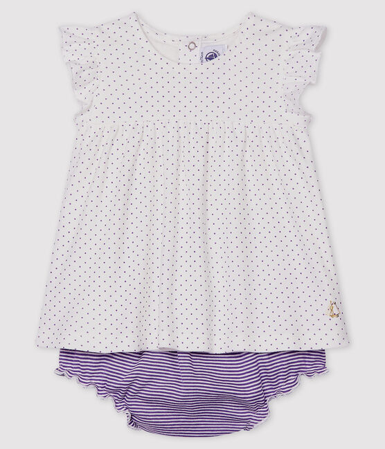 Baby Girls' Clothing - 2-Piece Set REAL purple/MARSHMALLOW white