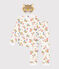 Children's cotton glow in the dark panther print pyjamas MARSHMALLOW white/MULTICO white