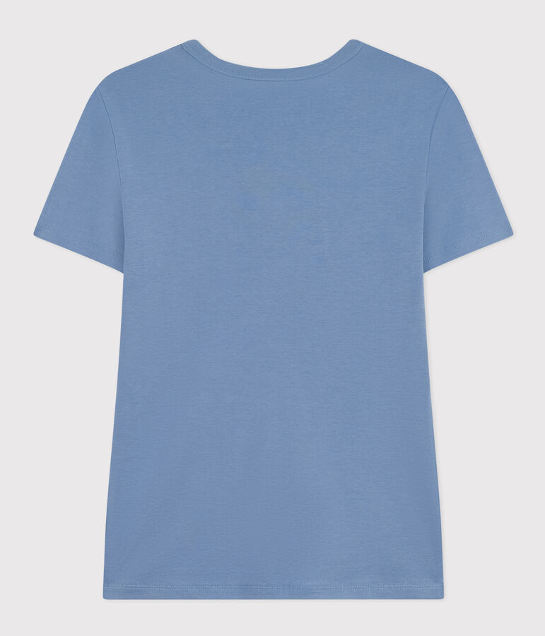 Women's Iconic Plain Cotton V-neck T-Shirt blue