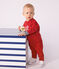 Babies' patterned cotton sweatshirt red