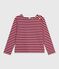 Women's cotton Breton top AMARANTE red/MILK