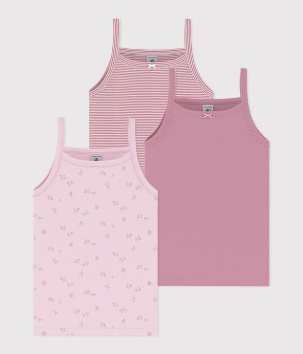 Pack of children's floral cotton tank tops multicolor