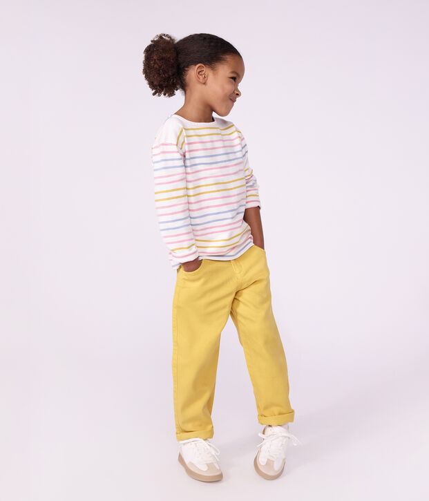 Children's cotton Breton top white/multicolor