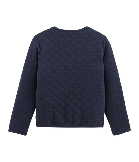 Girls' Tube Knit Cardigan SMOKING blue/OR yellow