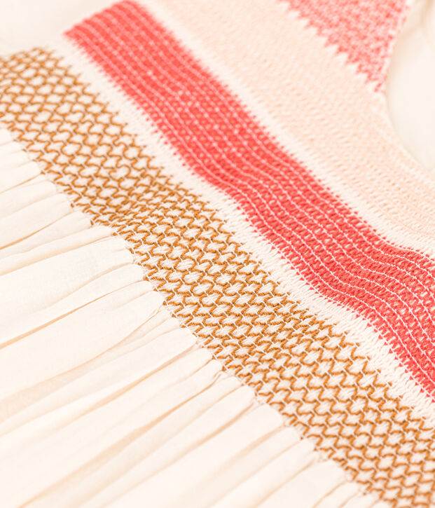 Girls' Poplin Dress Ecru