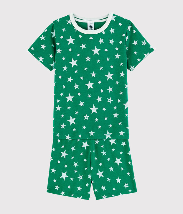 Boys' Green Starry Cotton Short Pyjamas green/white