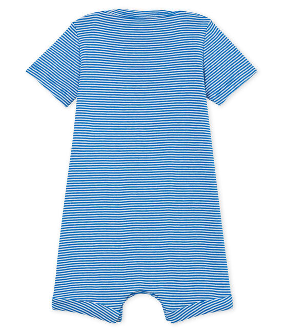 Baby boys' pinstriped Shortie RIYADH blue/MARSHMALLOW white