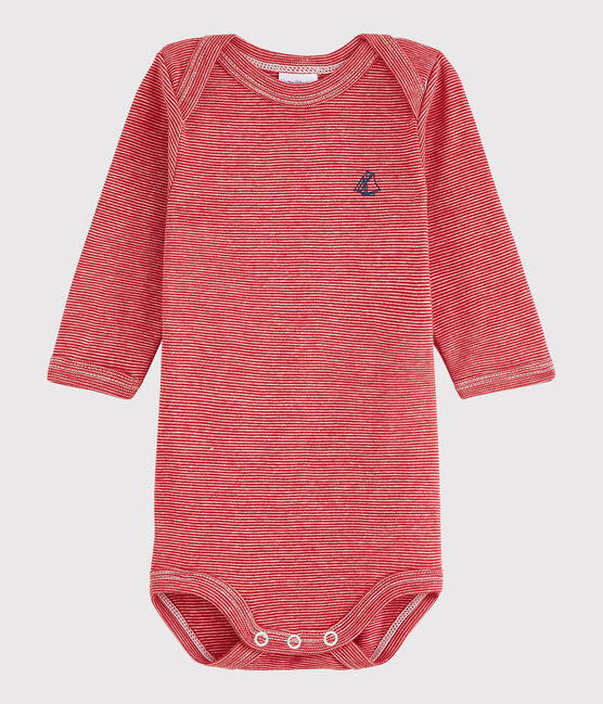 Unisex Babies' Long-Sleeved Bodysuit TERKUIT red/MARSHMALLOW white