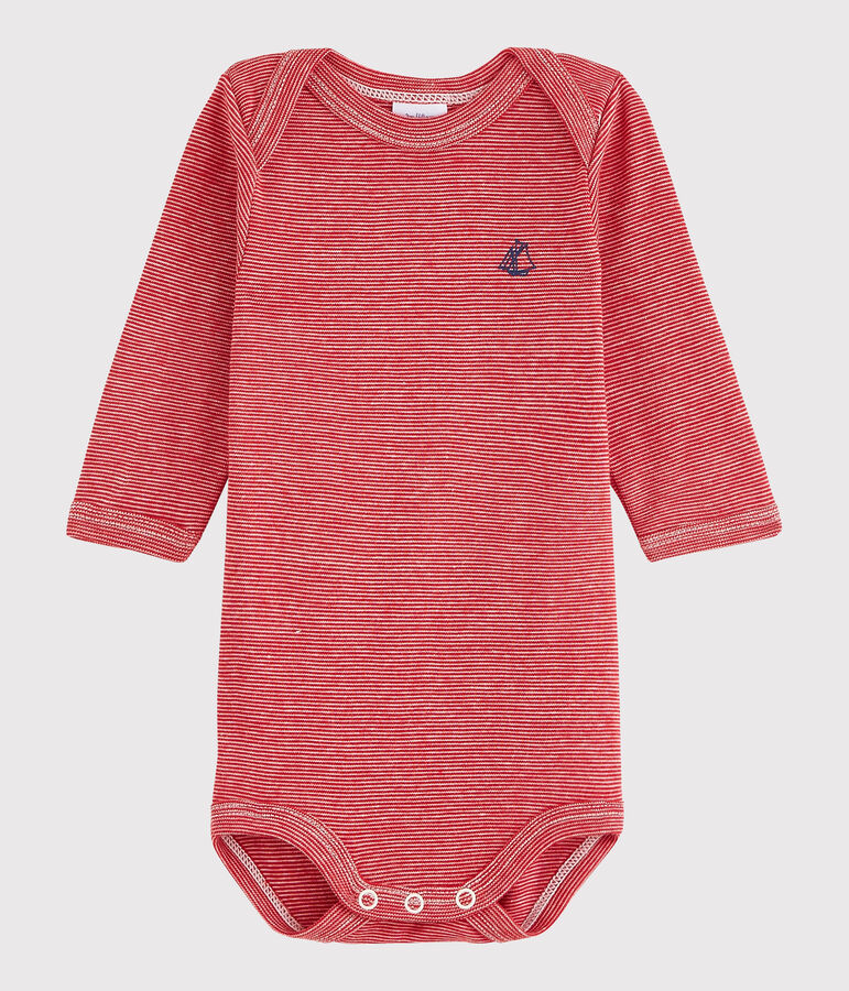Unisex Babies' Long-Sleeved Bodysuit red/white