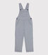 Girls' Stripy Cotton Dungarees