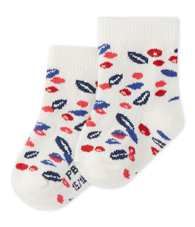 Baby girl's print socks white/multicolor