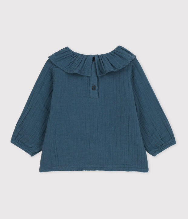 Babies' Long-Sleeved Cotton Gauze Blouse grey