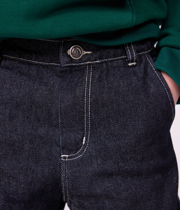 Children's denim carpenter-style trousers DENIM BRUT FONCE