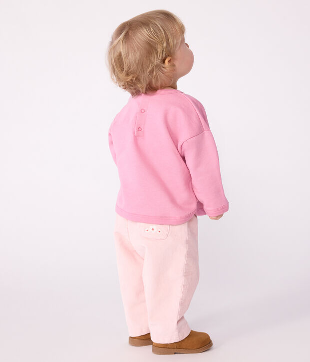 Babies' vintage Petit Bateau motif cotton sweatshirt pink