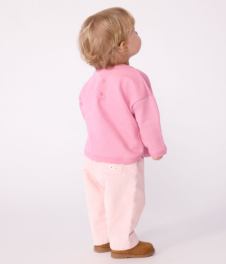 Babies' vintage Petit Bateau motif cotton sweatshirt pink