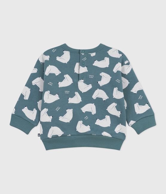 Babies' owl-print cotton sweatshirt GOBELIN grey/MULTICO
