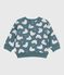 Babies' owl-print cotton sweatshirt GOBELIN grey/MULTICO