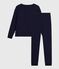 Women's plain cotton pyjamas SMOKING blue