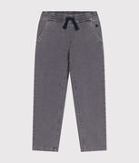 Boys' Eco-Friendly Regular Denim Trousers GRIS DELAVE grey