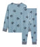 Boys' Ribbed Pyjamas ACIER blue/MULTICO white