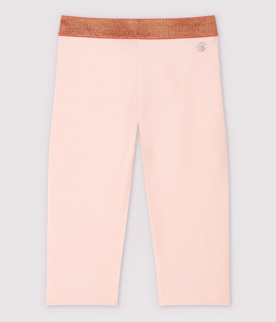 Girls' Jersey Cropped Lycra Leggings MINOIS pink