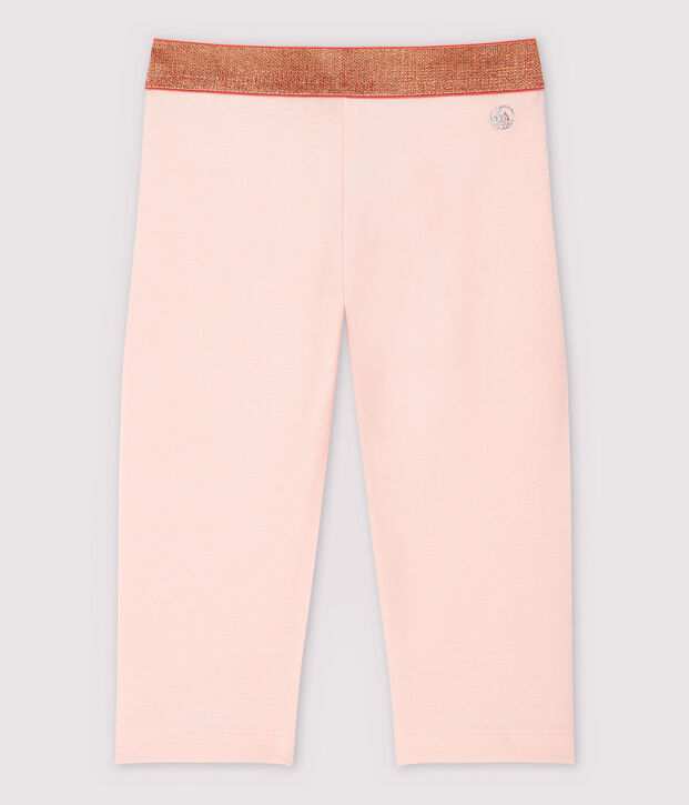 Girls' Jersey Cropped Lycra Leggings pink