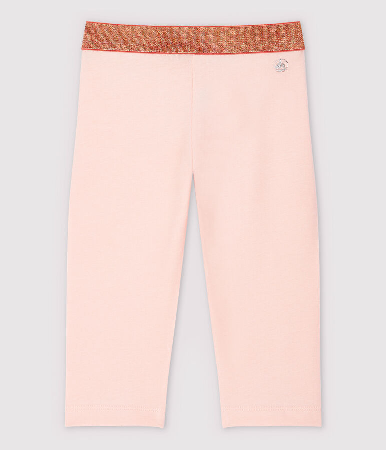 Girls' Jersey Cropped Lycra Leggings pink