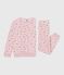 Children's floral print velour pyjamas JOLI pink/MULTICO white