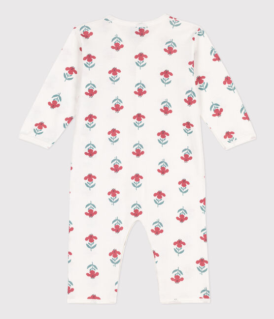 Floral Footless Cotton Sleepsuit MARSHMALLOW white/MULTICO white