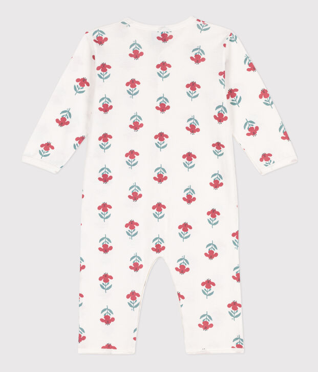 Floral Footless Cotton Sleepsuit white/multicolor
