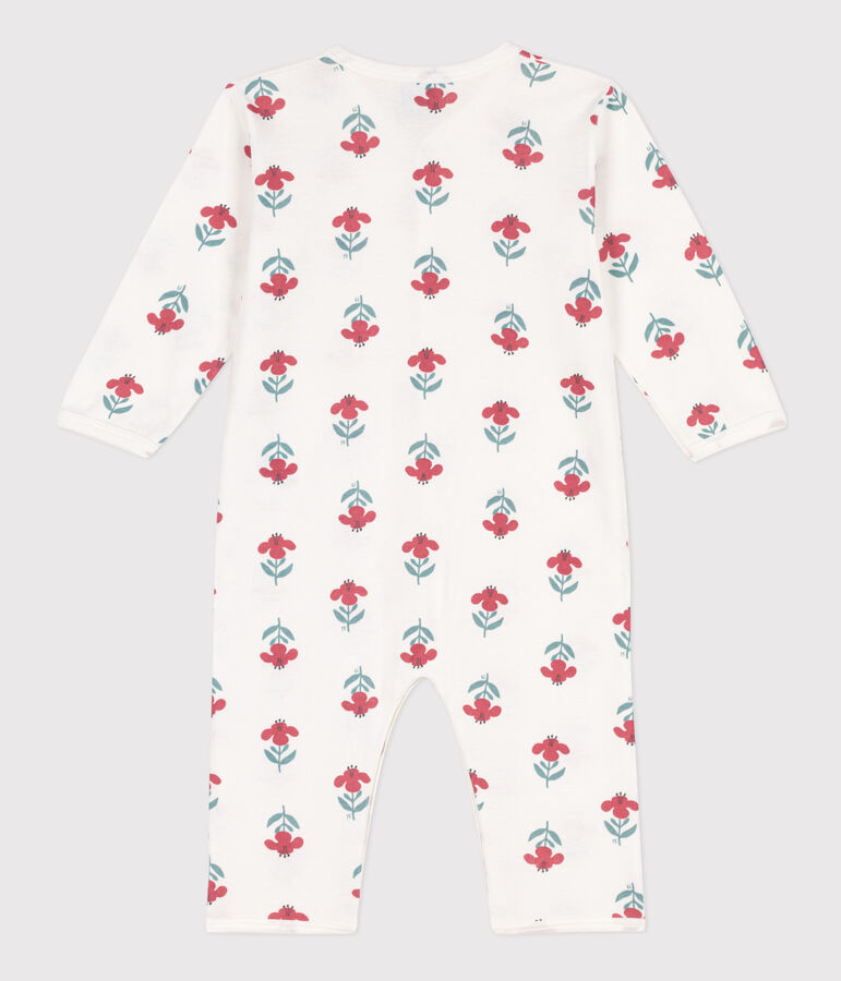Floral Footless Cotton Sleepsuit white/multicolor