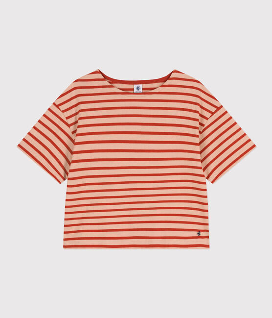 Women's Breton Cotton Top VINTAGE beige/HARISSA red