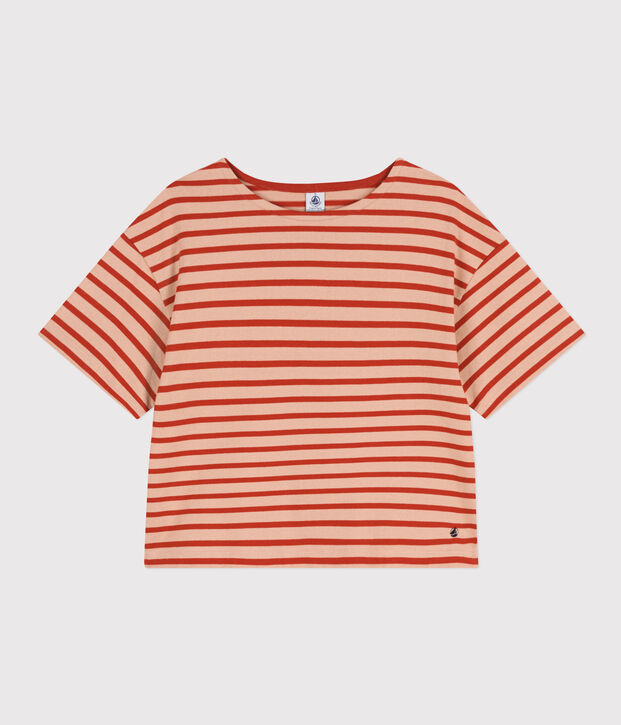 Women's Breton Cotton Top beige/red